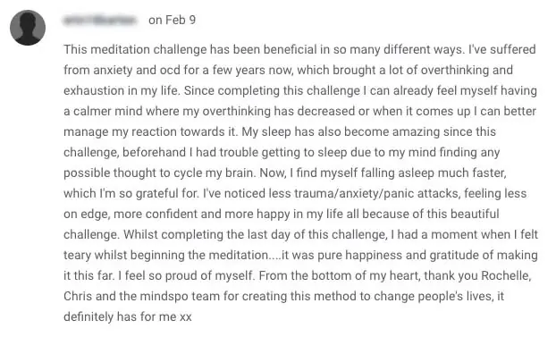 Testimonial about anxiety, sleep and calm