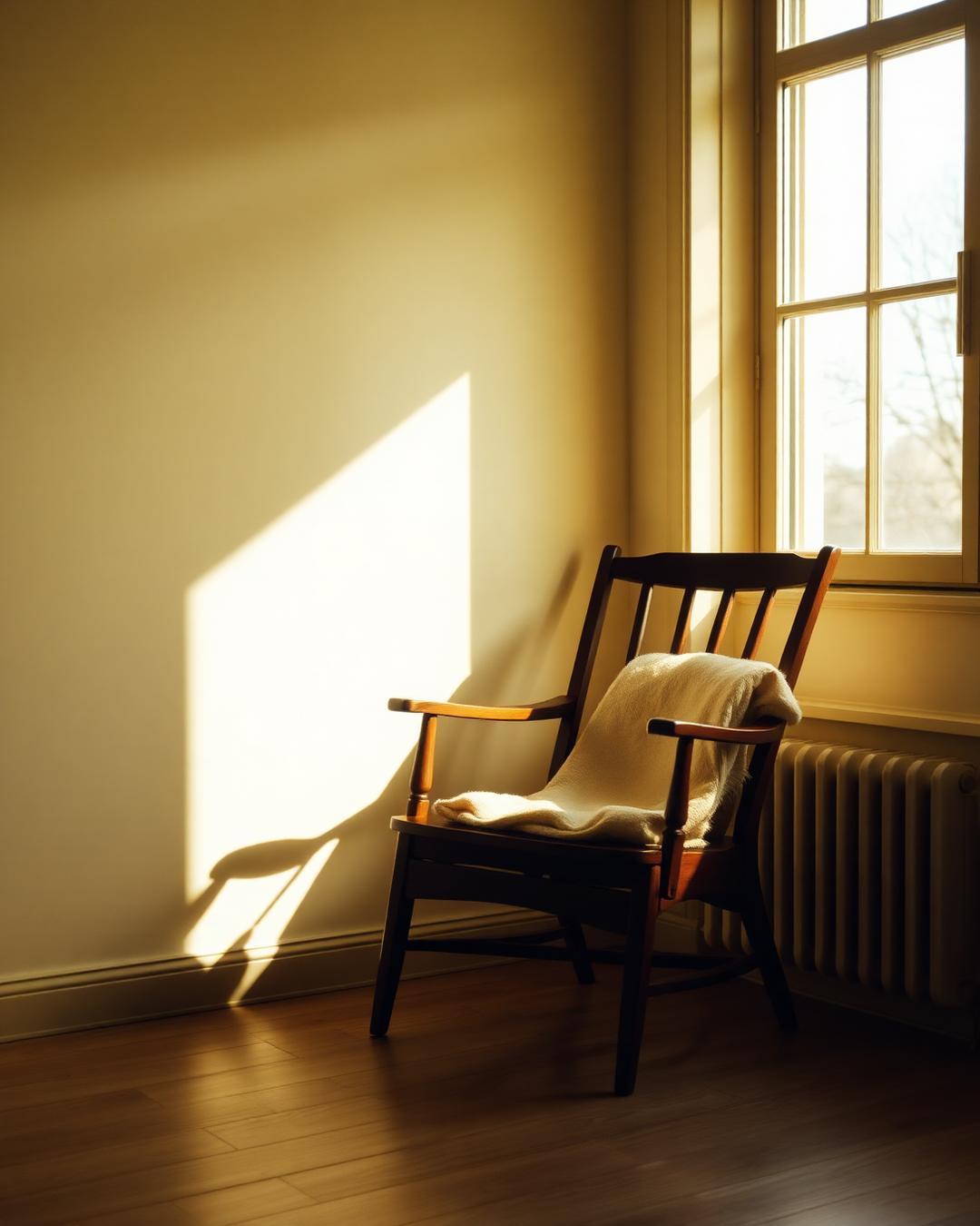 A quiet armchair by a window